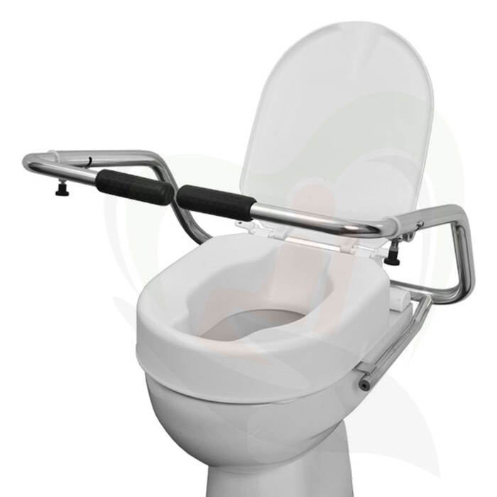 Steunbeugel voor toilet met verhoger 3 klemmen 5 cm RVS gepolijst