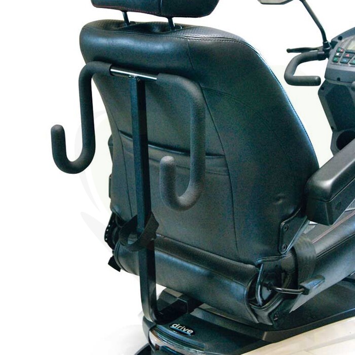 Universele rollatorhouder scootmobiel - montage onder stoel - inclusief adapter