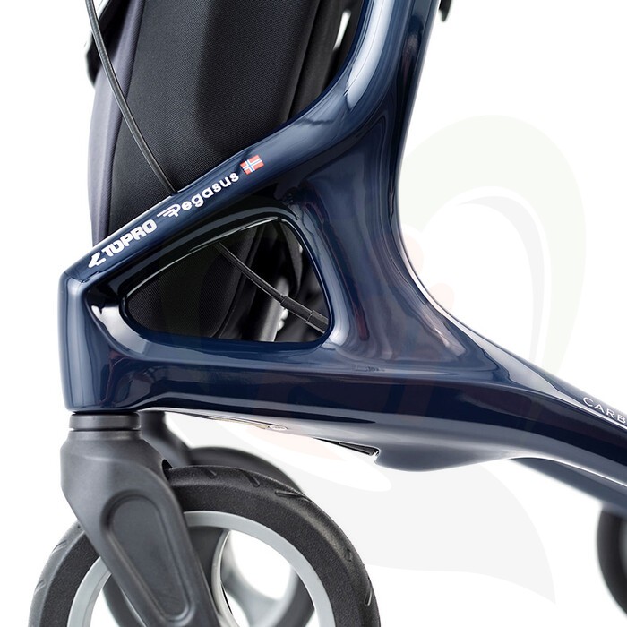 Rollator Topro Pegasus - Lichtgewicht carbon - Staalblauw