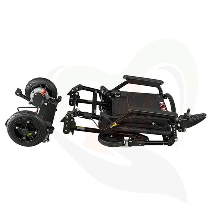 Elektrische rolstoel e-Ability - Splitrider Black Edition met joystick besturing - eenvoudig opvouwbaar